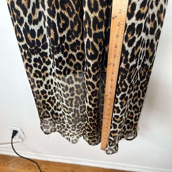 Xtaren Cheetah Print Strappy Hi-Low Open Side Sweetheart Neck Zip Back Dress S - Picture 13 of 14